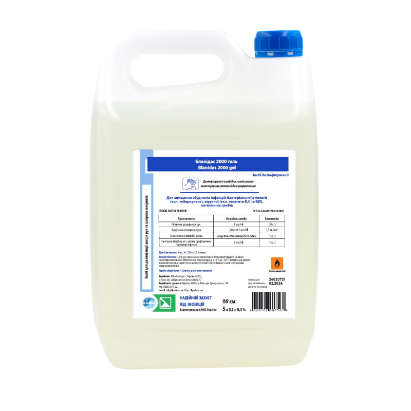 Засіб дезінфікуючий "Бланідас 2000 гель (Blanidas 2000 gel)" 5000 мл